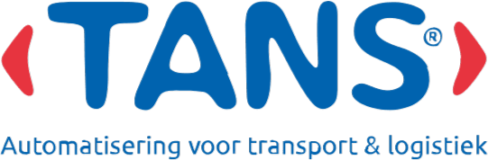 Logo van TANS met rode pijlen en de tagline Automatisering voor transport & logistiek