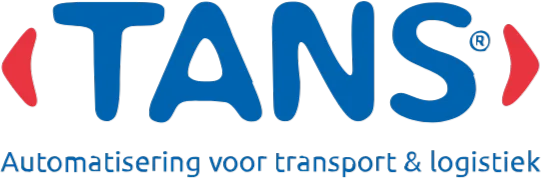 Logo van TANS met rode pijlen en de tagline Automatisering voor transport & logistiek