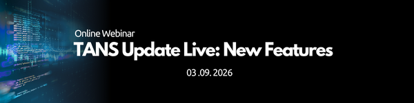 Promotionele banner voor online webinar TANS Update Live over nieuwe functies op 3 september 2026