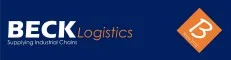 Logo van Beck Logistics met de tekst Supplying Industrial Chains en een oranje ruitvormig beeldmerk