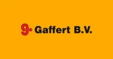 Logo van Gaffert B.V. op een gele achtergrond