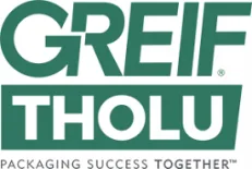 Logo van Greif Tholu in groen met de tekst Packaging Success Together