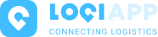 Logo van Logiapp met de tagline Connecting Logistics