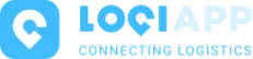 Logo van Logiapp met de tagline Connecting Logistics