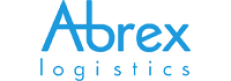 Logo van Abrex Logistics in lichtblauwe letters