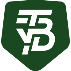 Logo van TVB, wit monogram op een groen schild