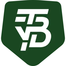 Logo van TVB, wit monogram op een groen schild