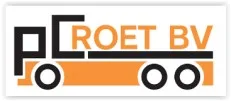 Logo van Roet BV met een gestileerde vrachtwagen in oranje en zwart