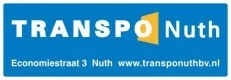 Logo van Transpo Nuth met adresvermelding Economiestraat 3 in Nuth en website transponuthbv.nl