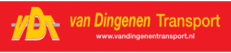 Logo van Van Dingenen Transport in rood en geel