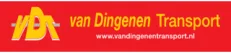 Logo van Van Dingenen Transport in rood en geel