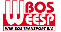 Logo van Wim Bos Transport B.V. uit Weesp in rood en wit