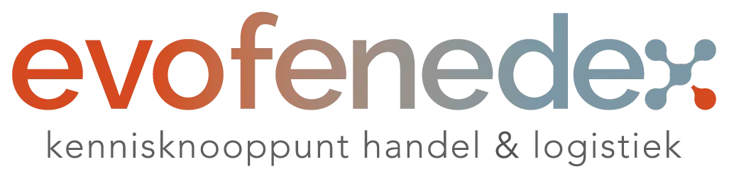 Logo van evofenedex met de tekst kennisknooppunt handel en logistiek